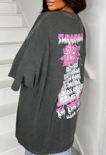 Kiss Me Baby Grey Washed Oversized Slogan T-Shirt