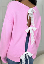 Always A Statement Pink Lace Bow Jumper
