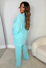 Lounging About Mint Green Two Piece Oversized Knitted Cardigan & Trouser Loungewear Set