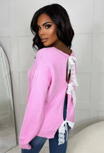 Always A Statement Pink Lace Bow Jumper