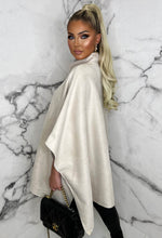 Chic Whisper Beige Faux Suede Toggle Fastening Cape Limited Edition