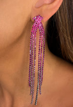 Bold Babe Pink Diamante Tassel Earrings