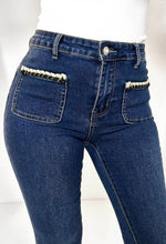 Coco Slay Mid Blue Stretch Denim Flared Mid Rise Jeans