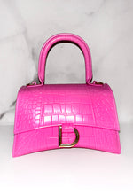 Get It Together Hot Pink Croc Gold Detail Bag
