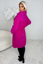 Cosy In The City Hot Pink Double Breasted Teddy Coat