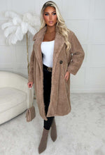 Cosy In The City Camel Double Breasted Teddy Coat