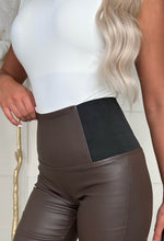 Always Cinched Brown Stretch Waist Band Coated Legging