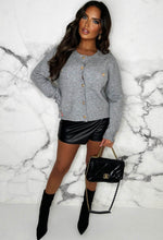 Cool Girl Mood Grey Luxury Soft Knit Button Cardigan