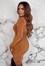 Knot Your Lover Rust Long Sleeve Knot Front Mini Dress