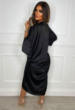 Satin Oversized Ruched Dress