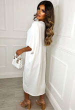 White Oversized Midi Dress