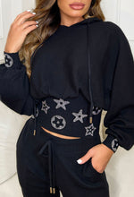 Diamante Embellished Hoodie and Jogger Set