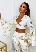 White Floral Trouser Co Ord Set