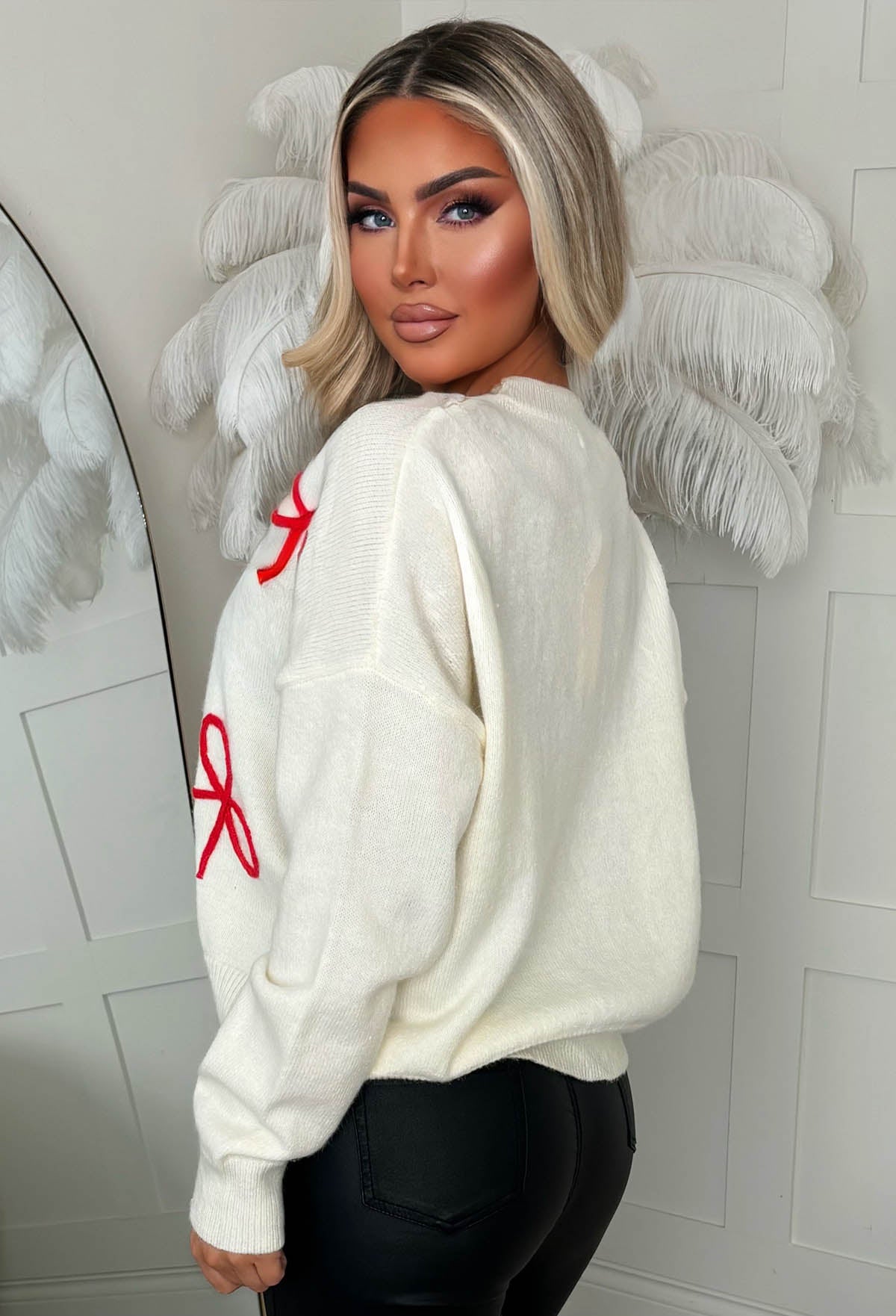 Adored Always Red Bow Jumper