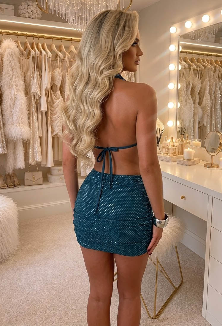 alaya-teal-foil-cowl-top-&-mini-skirt-co-ord-set-3
