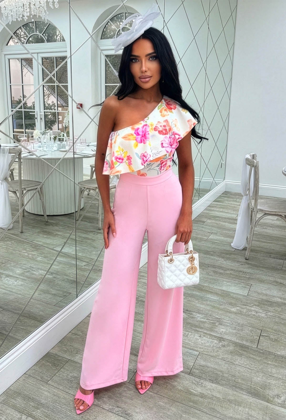 Always Frilled White Floral Off Shoulder Bodysuit