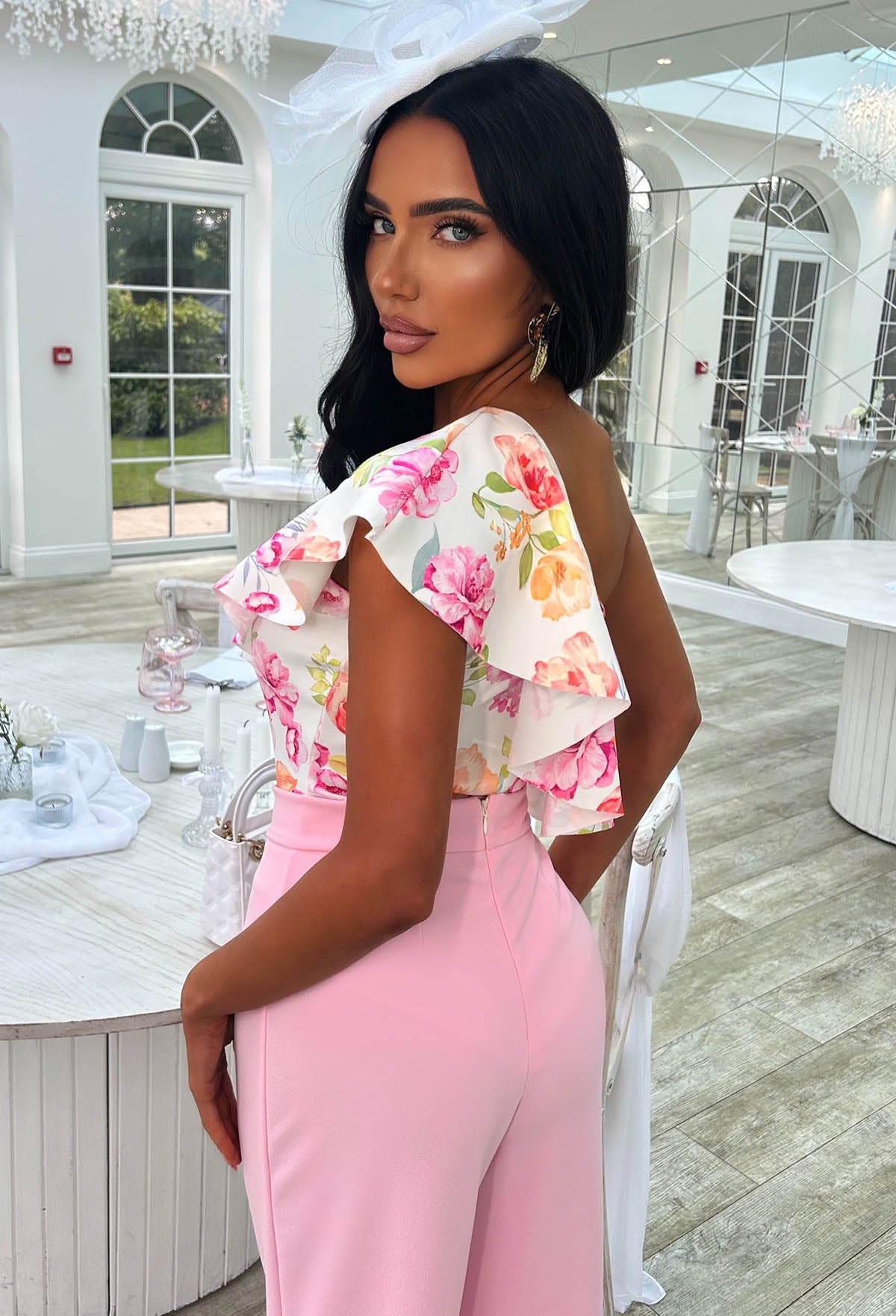 Always Frilled White Floral Off Shoulder Bodysuit