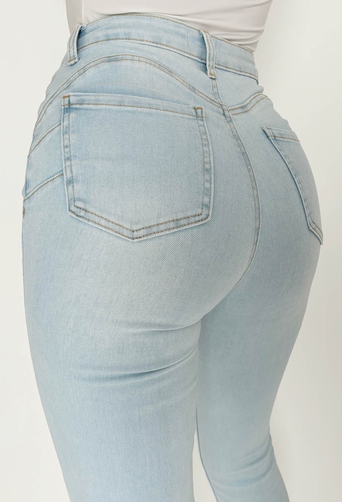 Amelie Light Blue Stretch Push Up Skinny Jeans