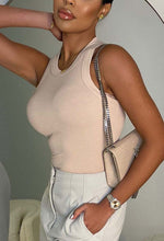 She's A Keeper Beige Ribbed Vest Top