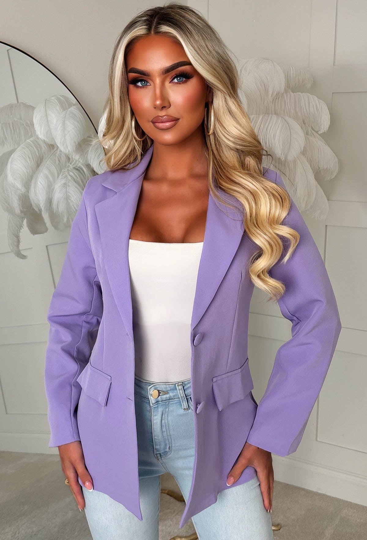 Babe Essential Lilac Fitted Blazer