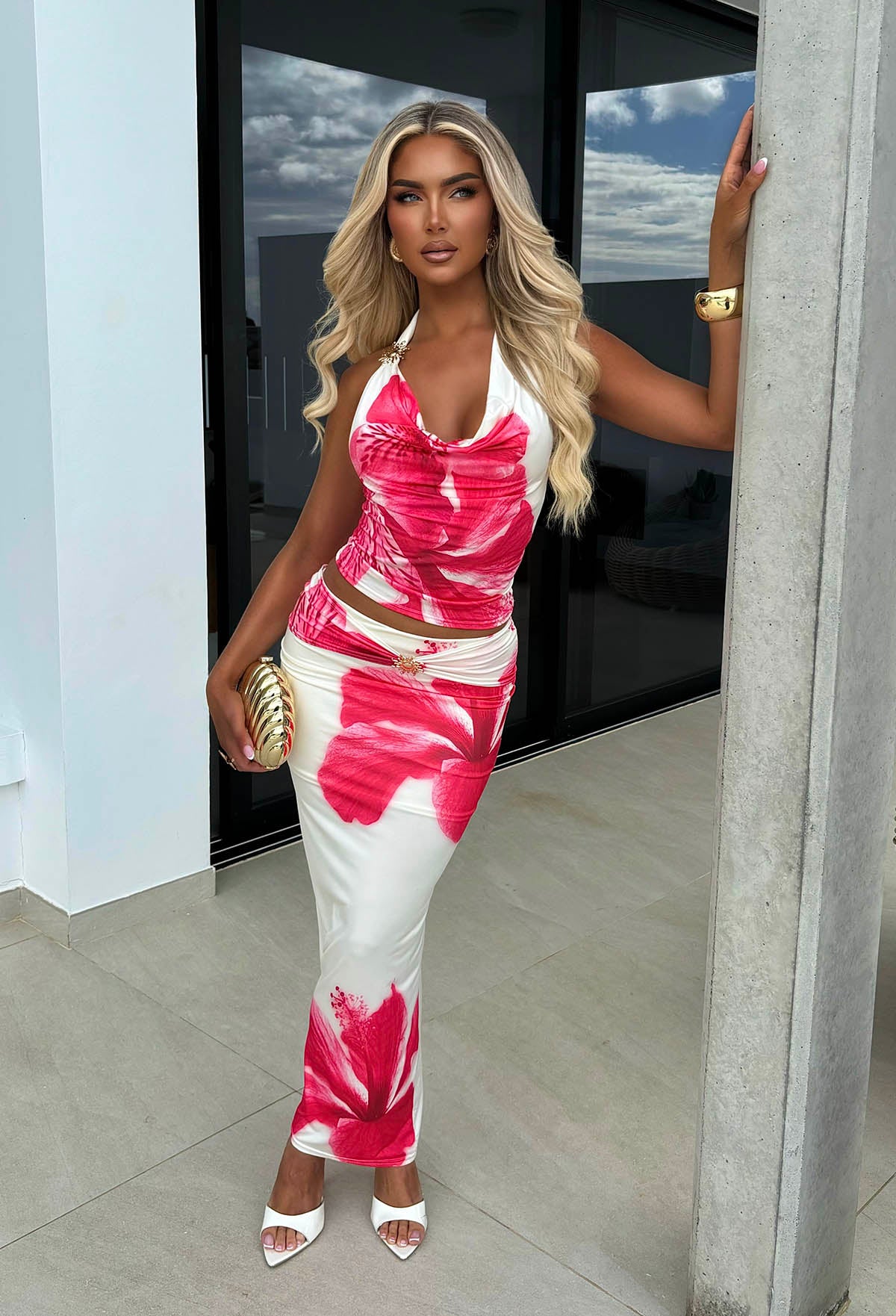 Bali In Bloom White Floral Print Co-ord Set