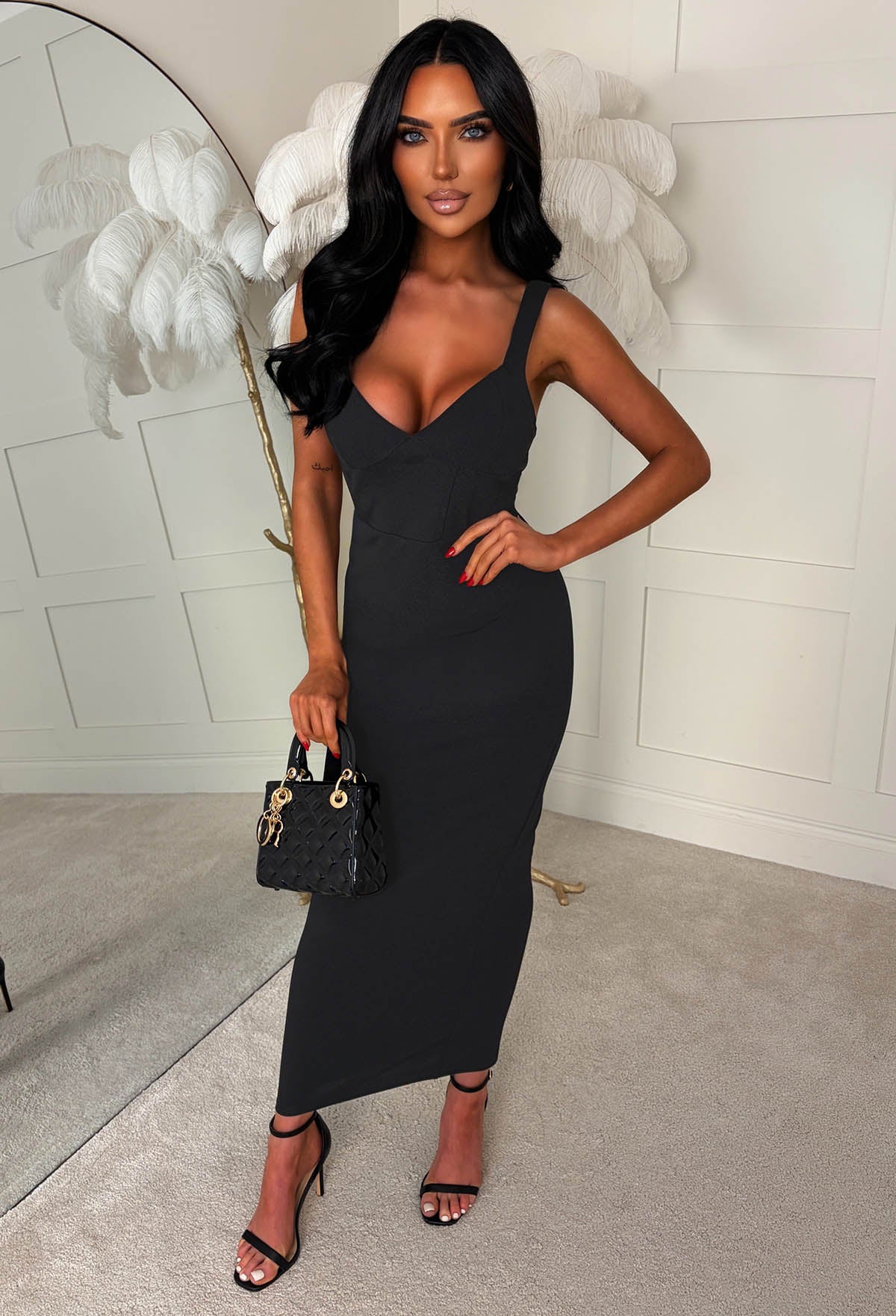 Big Mistake Black Seamed Bust Pencil Dress