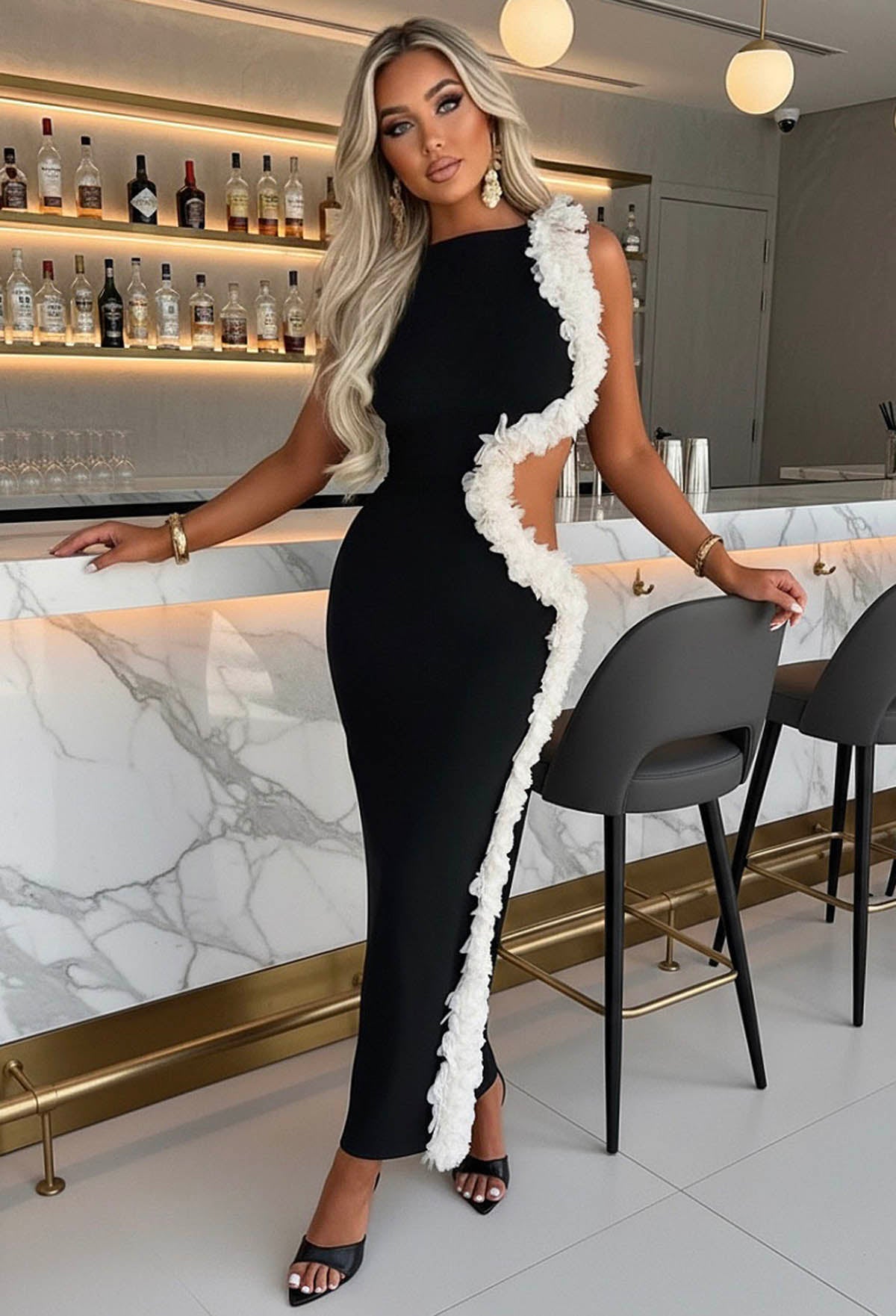 Billion Dollar Bae Black Cut Out Maxi Dress