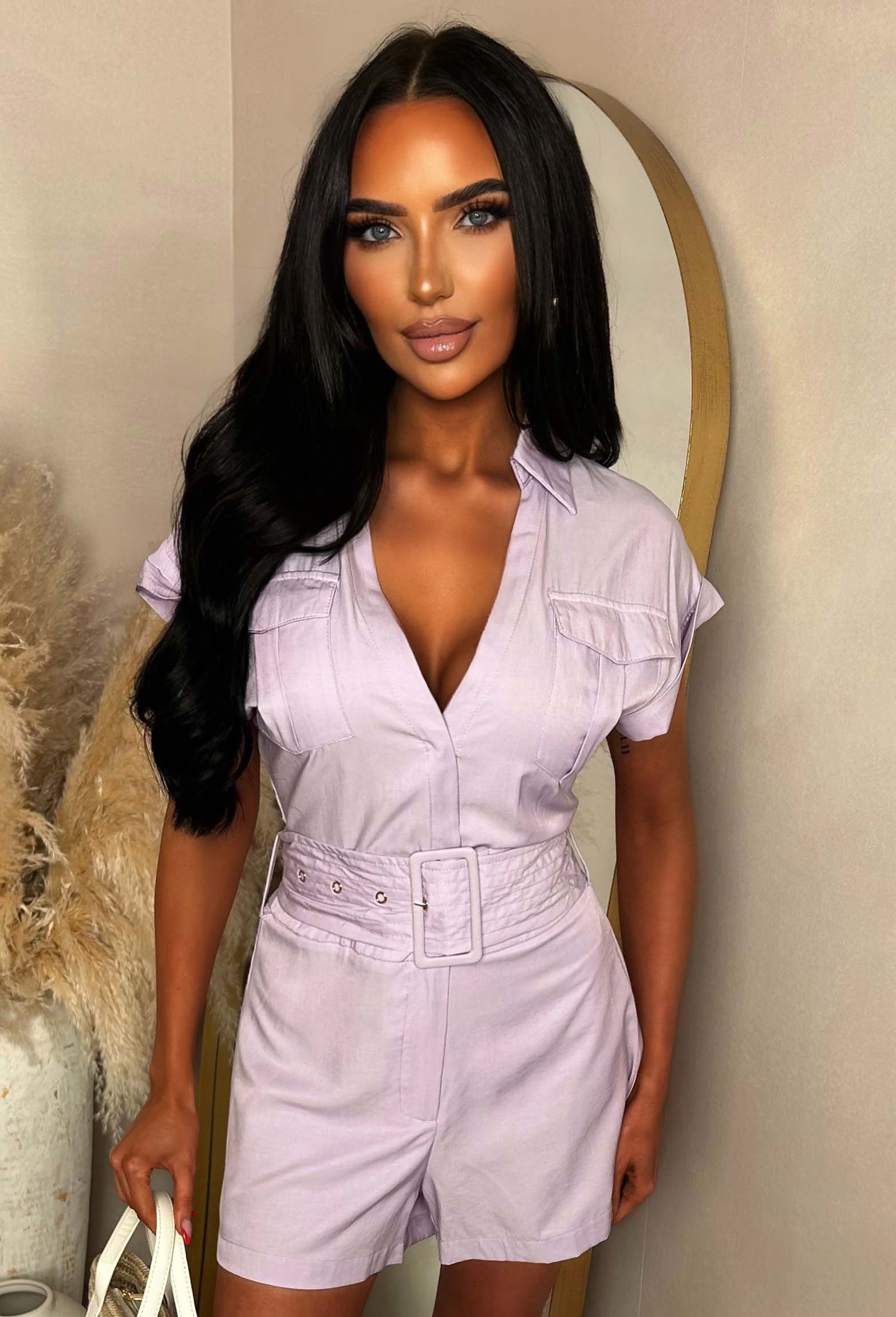 Boss Move Lilac Utility Playsuit With Belt