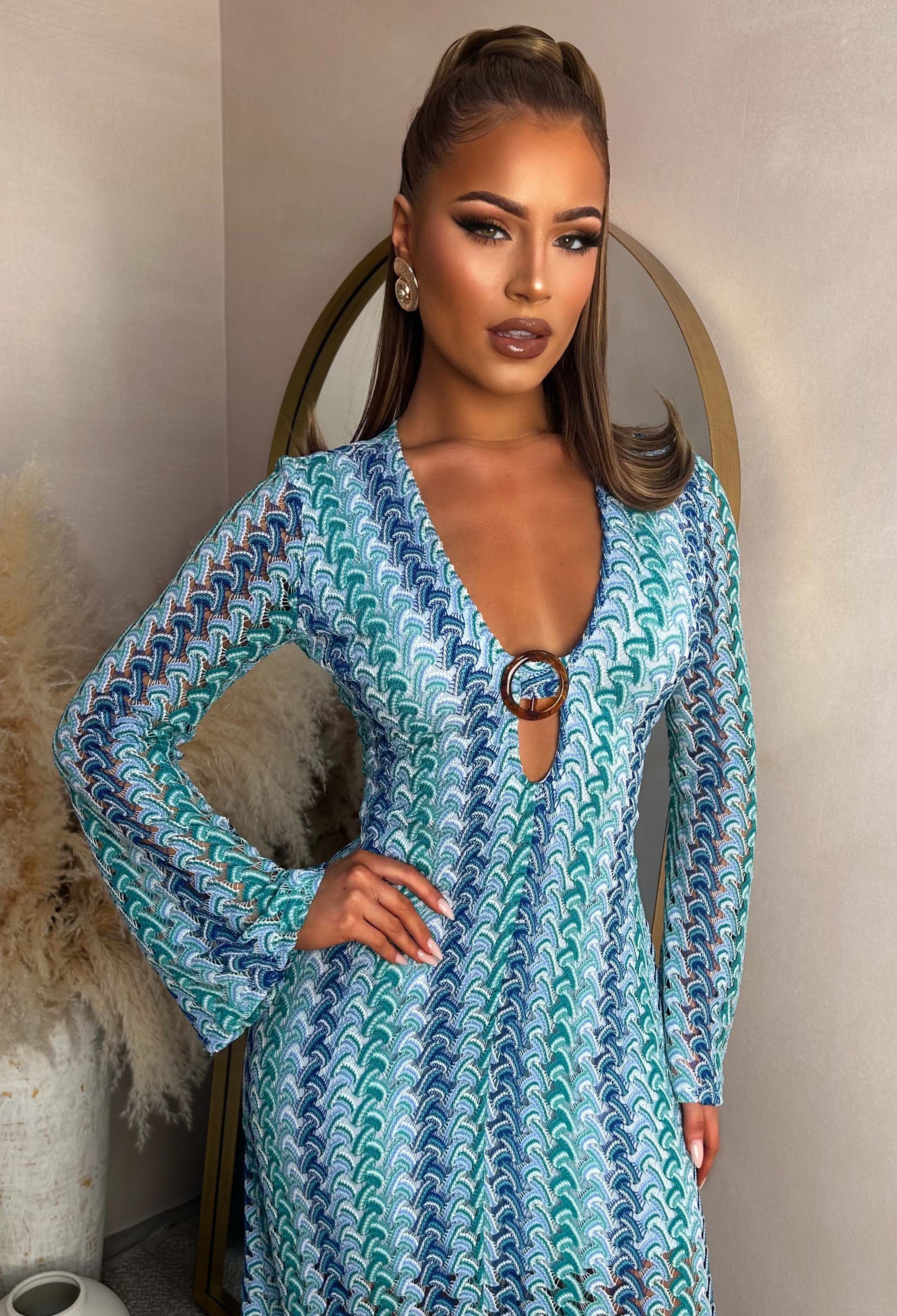 Bring On The Style Blue Zig Zag Maxi Dress
