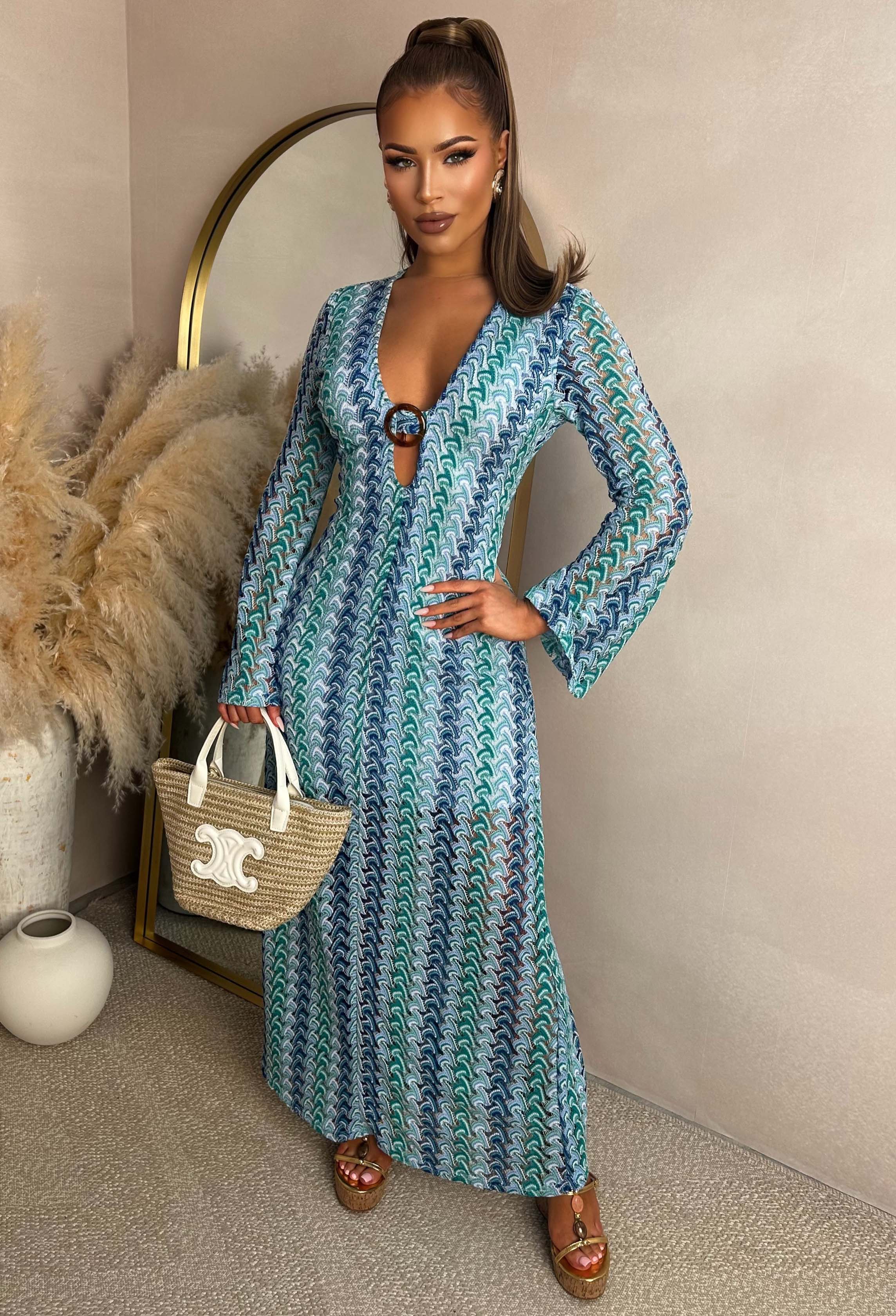 Bring On The Style Blue Zig Zag Maxi Dress