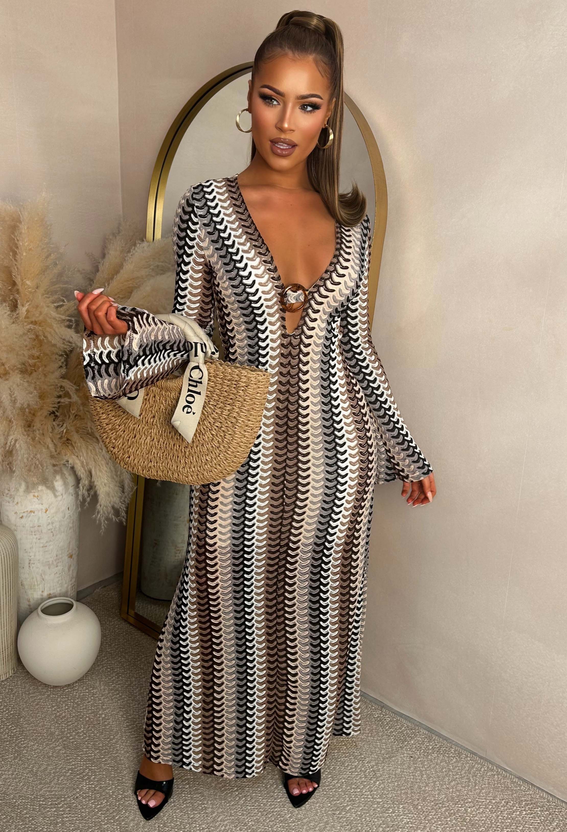 Bring On The Style Brown Zig Zag Maxi Dress