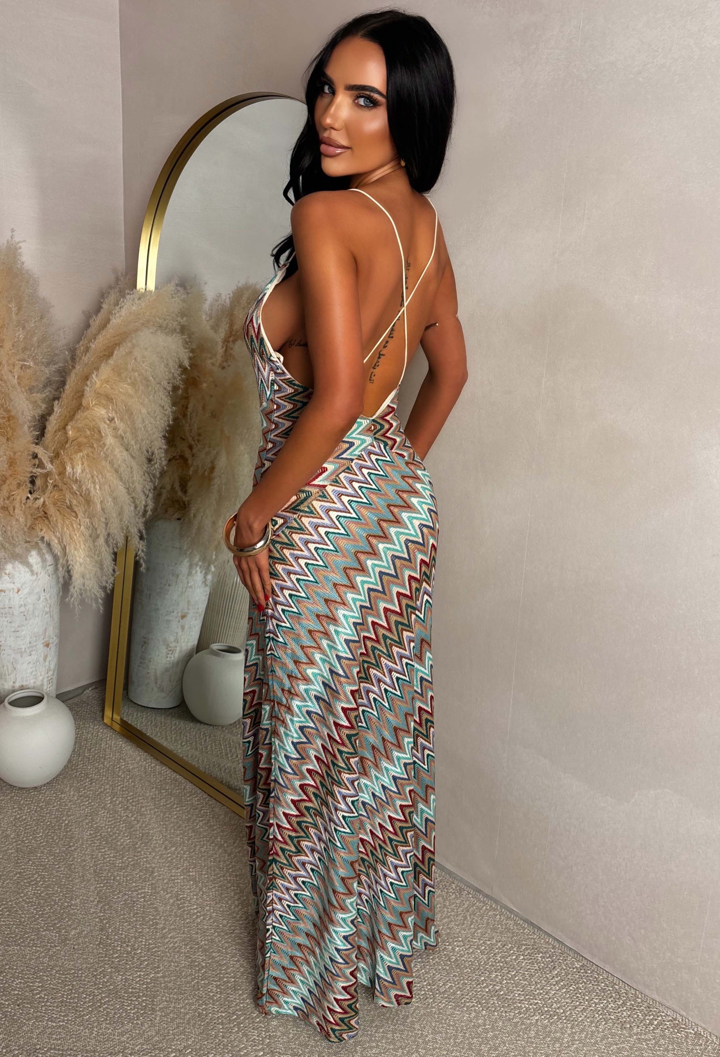Bring On The Style Green Zig Zag Maxi Dress