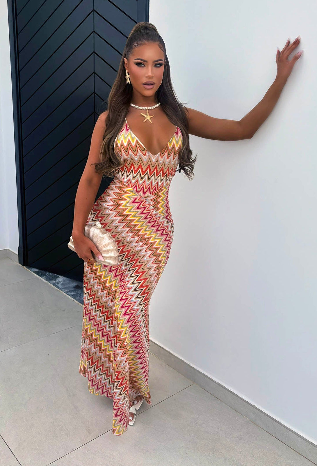 Bring On The Style Orange Zig Zag Maxi Dress