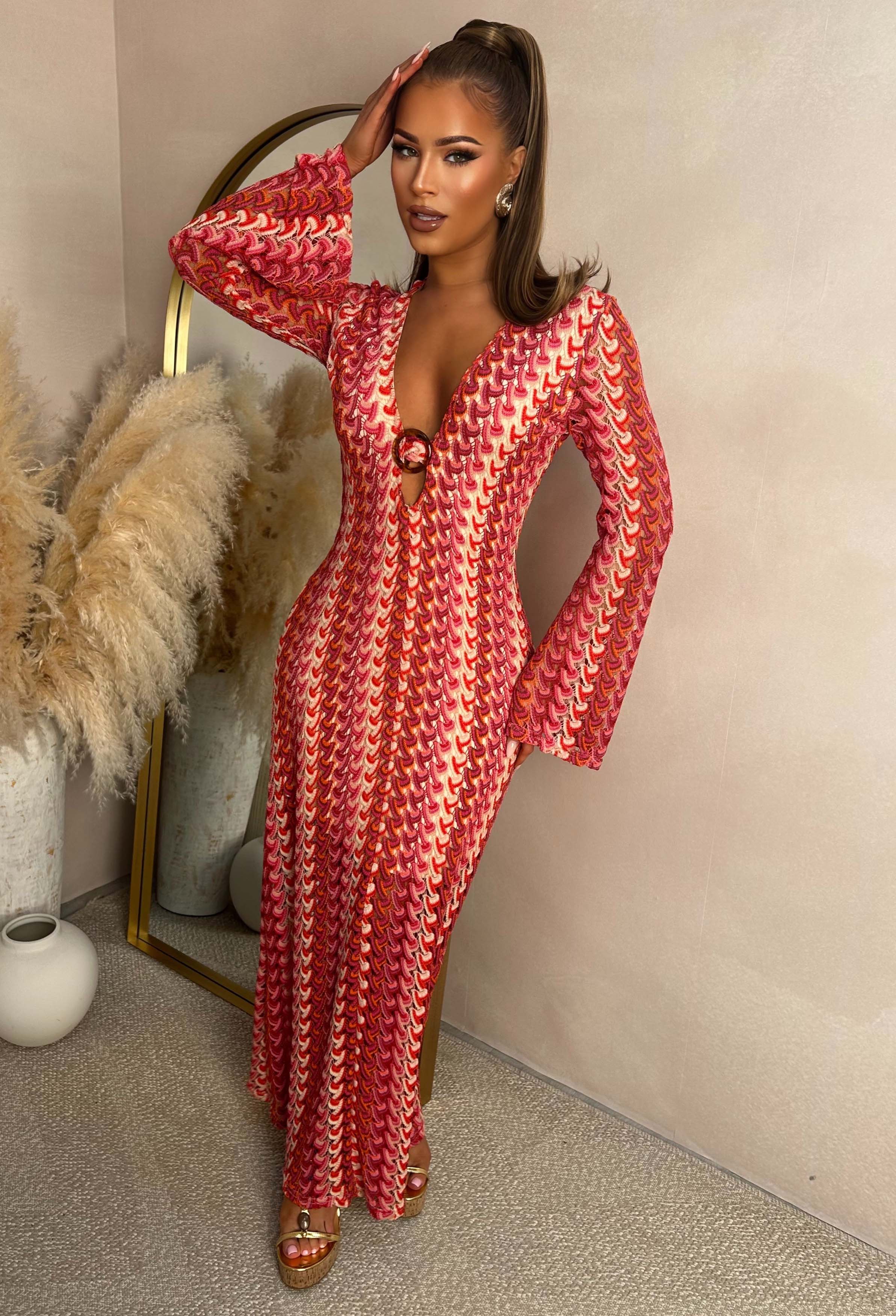 Bring On The Style Red Zig Zag Maxi Dress