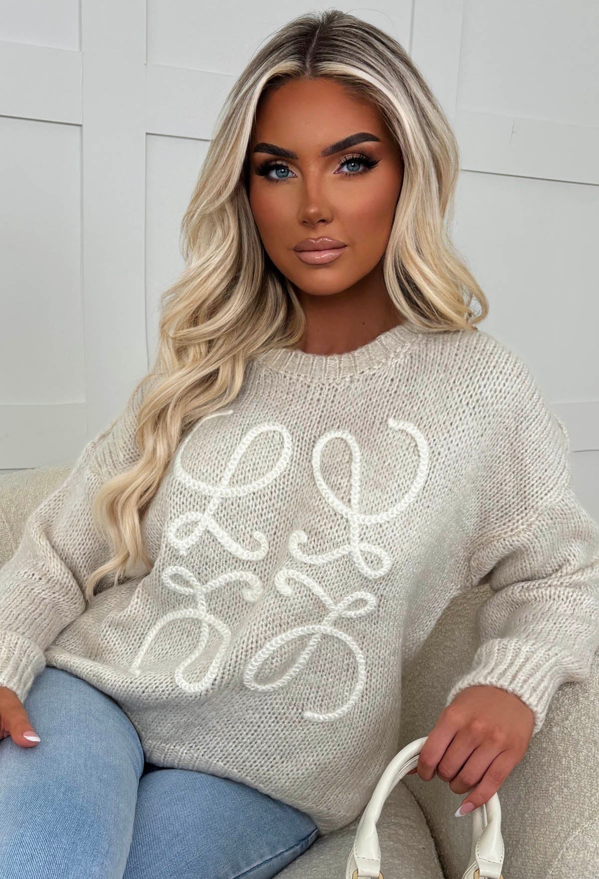 Soft Knit Appliqué with Star Jumper - Cream