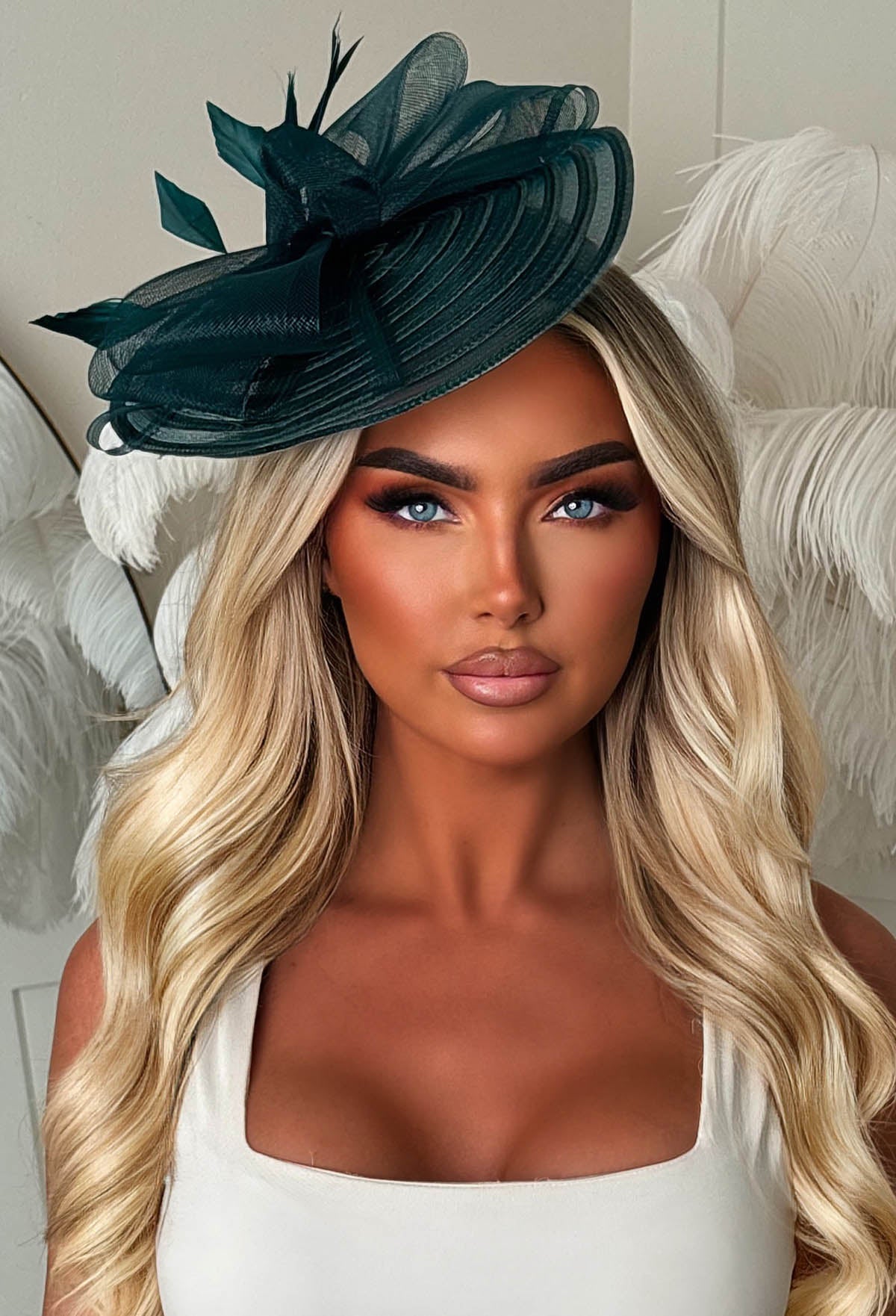 Celestial Chic Green Mesh Fascinator