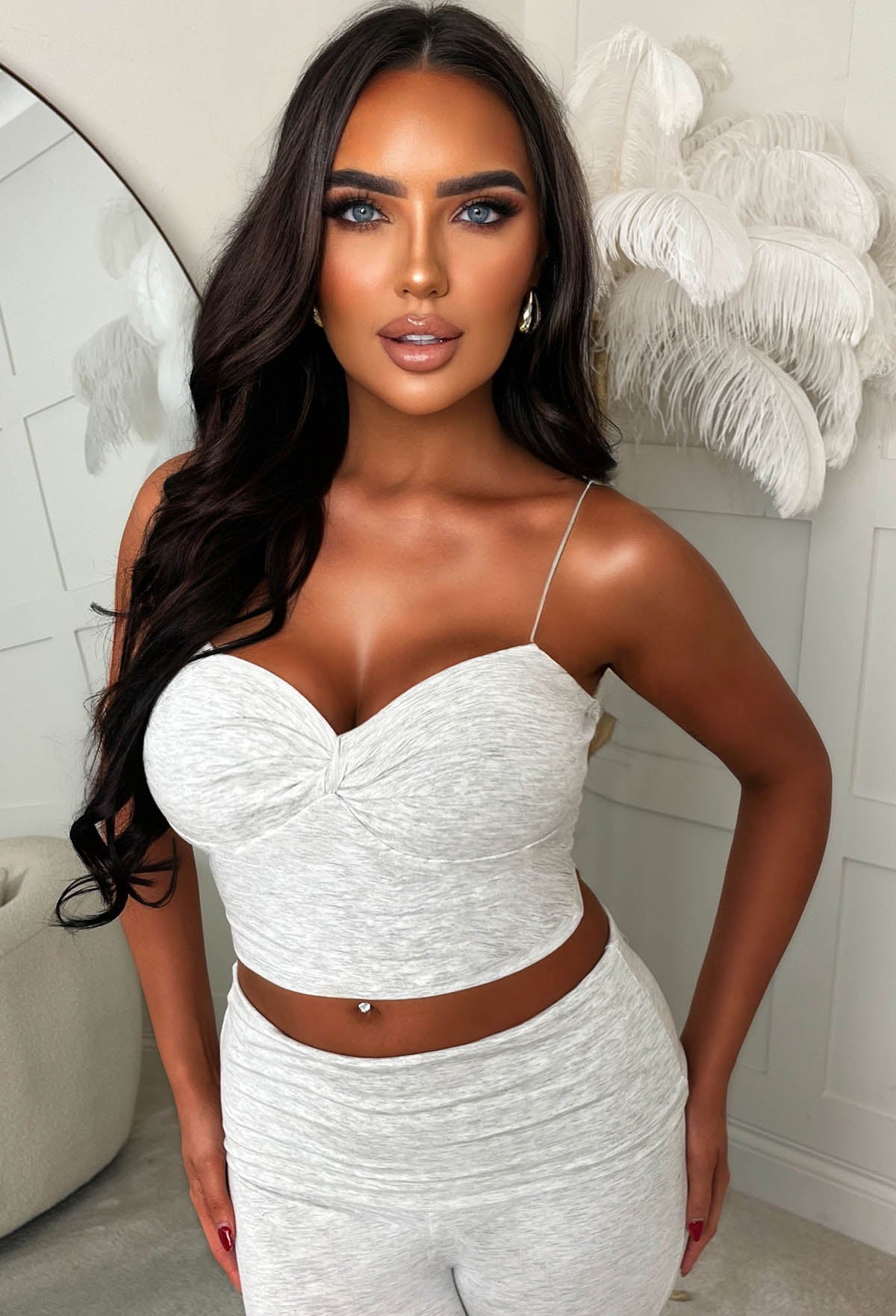 Comfort Core Grey Marl Jersey Loungewear Co-Ord Set