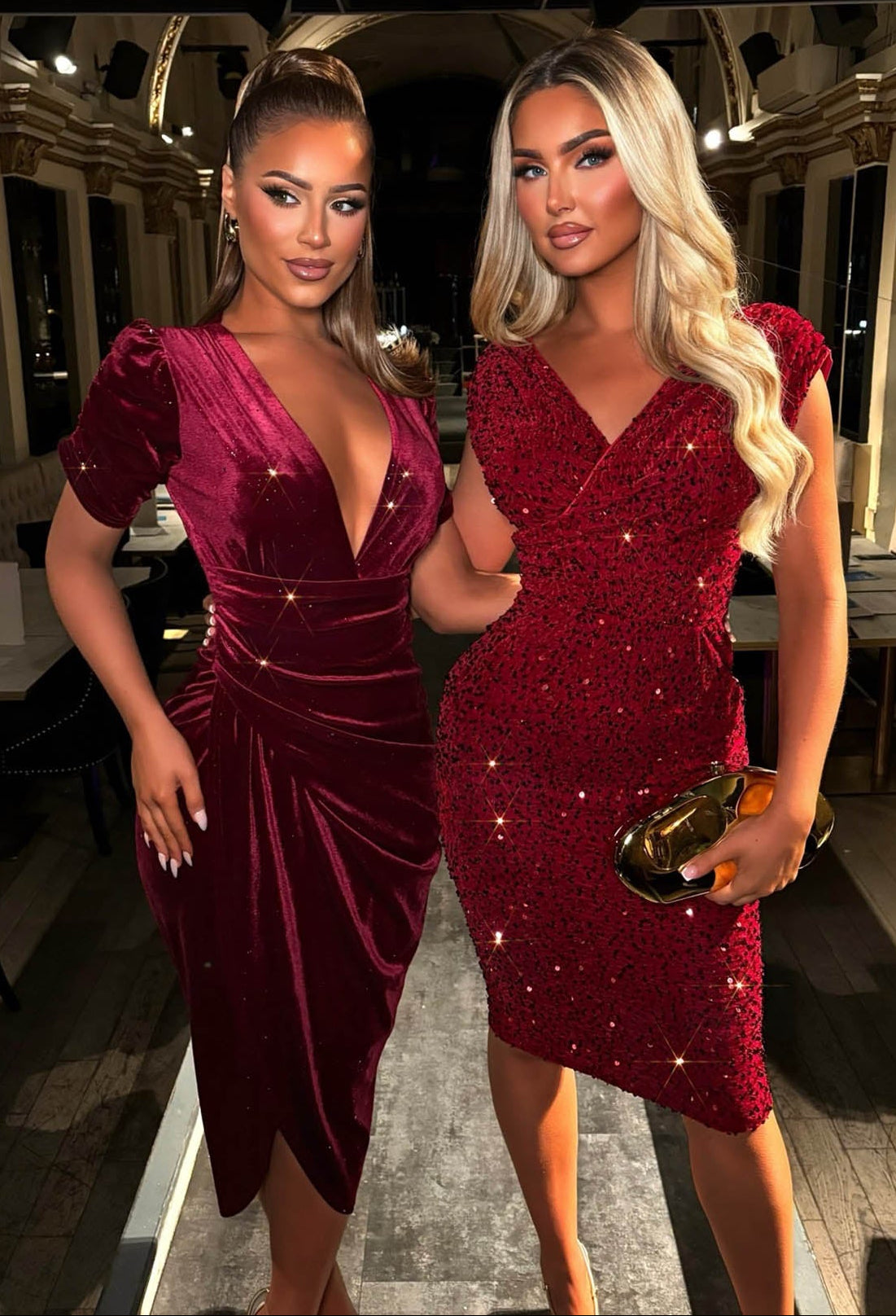 Dazzling Darling Wine Sleeveless Sequin Midi Dress