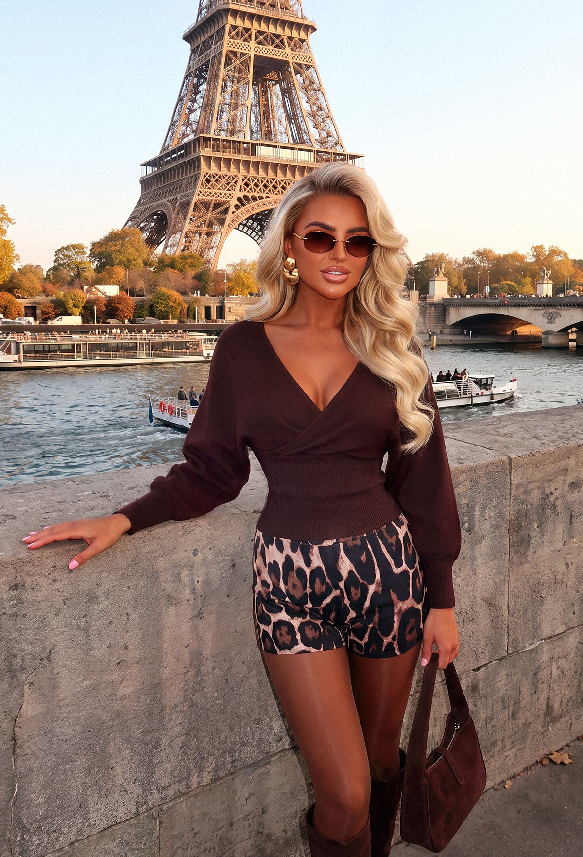 Brown Wrap Jumper