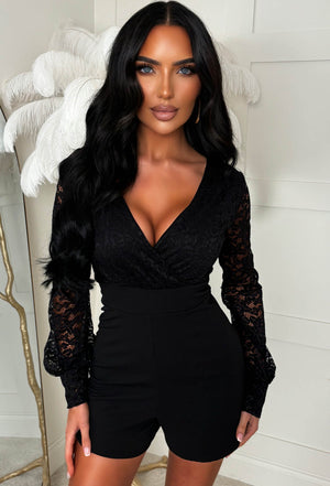 Embrace The Lace Black Lace Playsuit