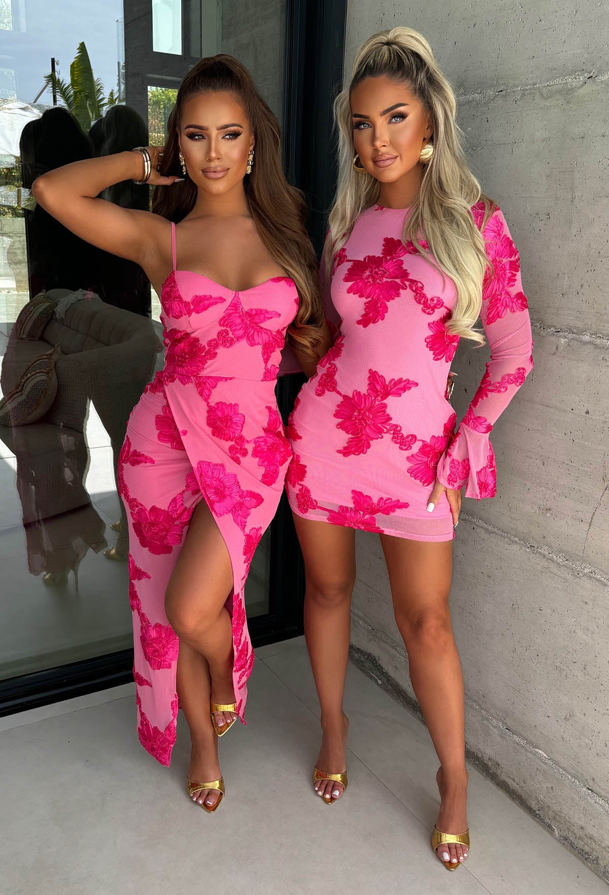 Eternal Bliss Hot Pink Mini Ribbon Dress