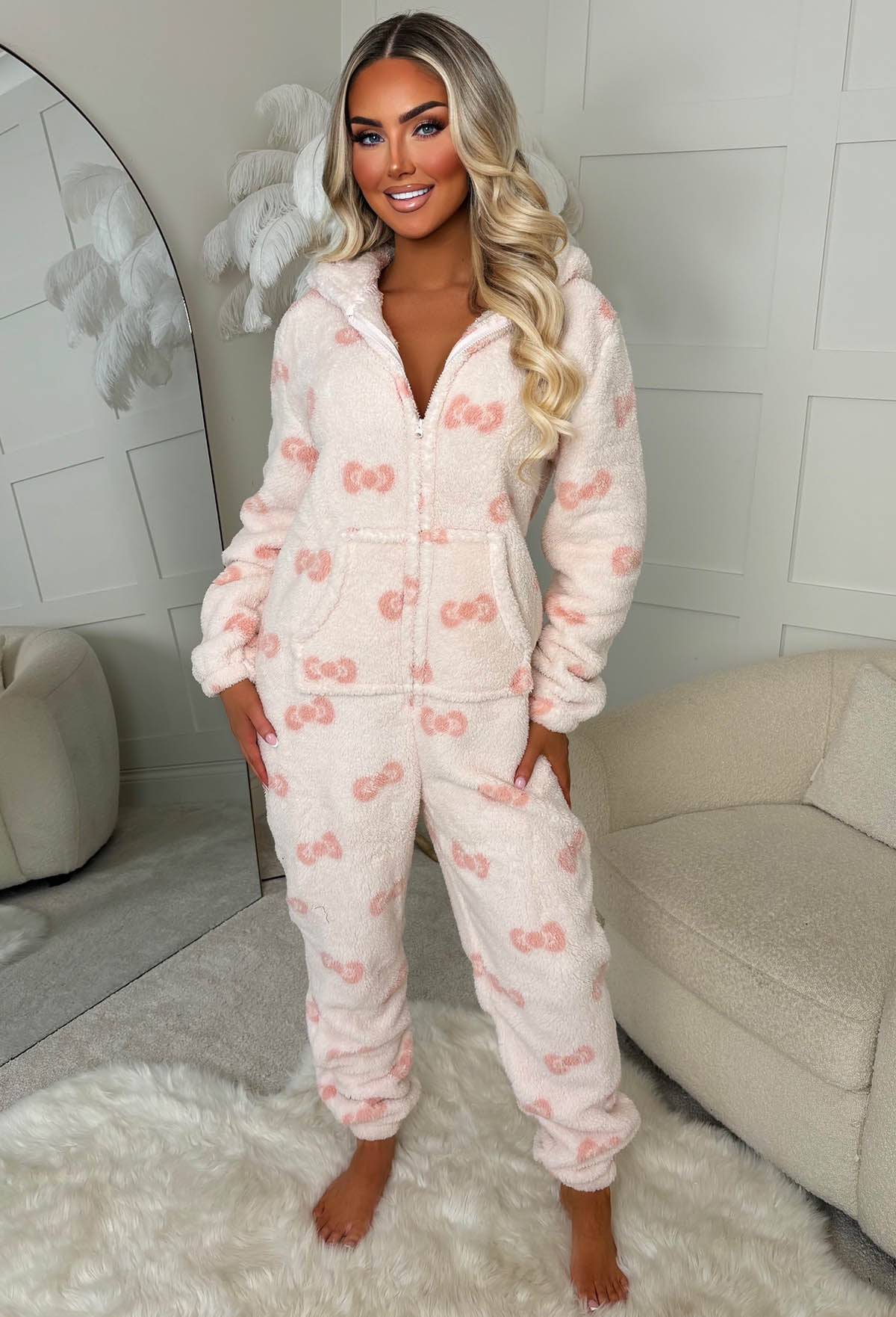 Fetch Dreams Pink Bow Print Onesie