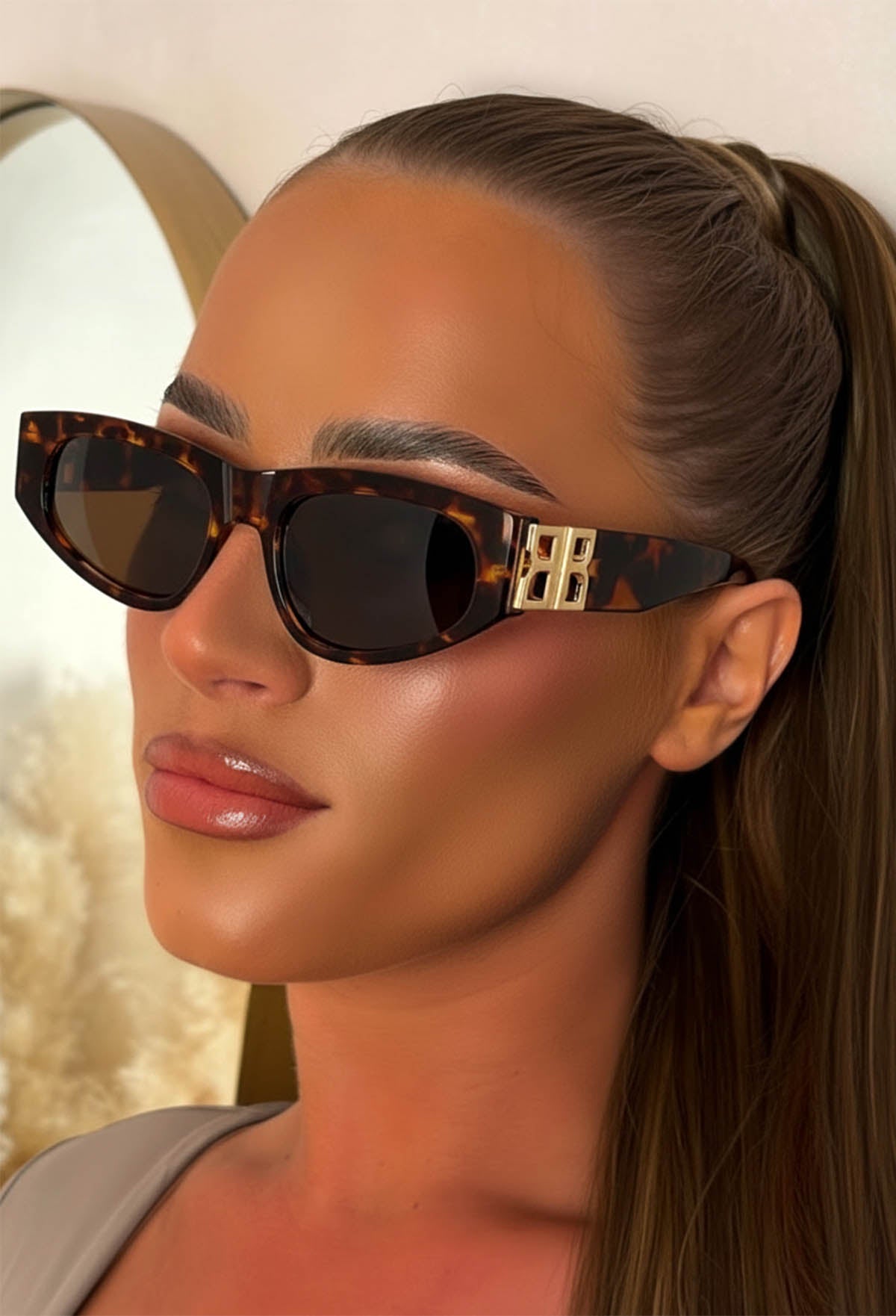 Flying Chic Brown Cateye Sunglasses