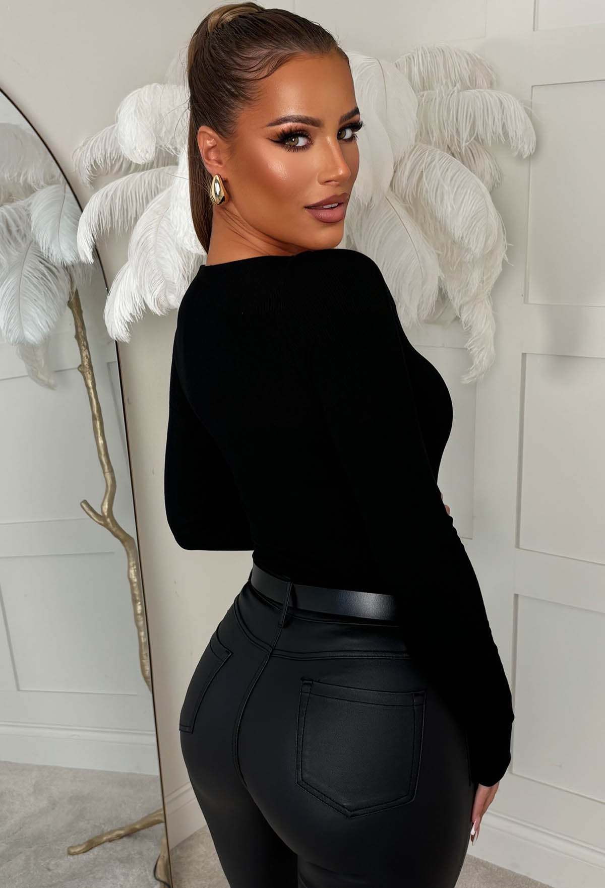 Frill Thrill Black Lace Trim Top