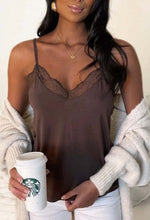 Only Want You Brown Lace Detail Cami Vest Top