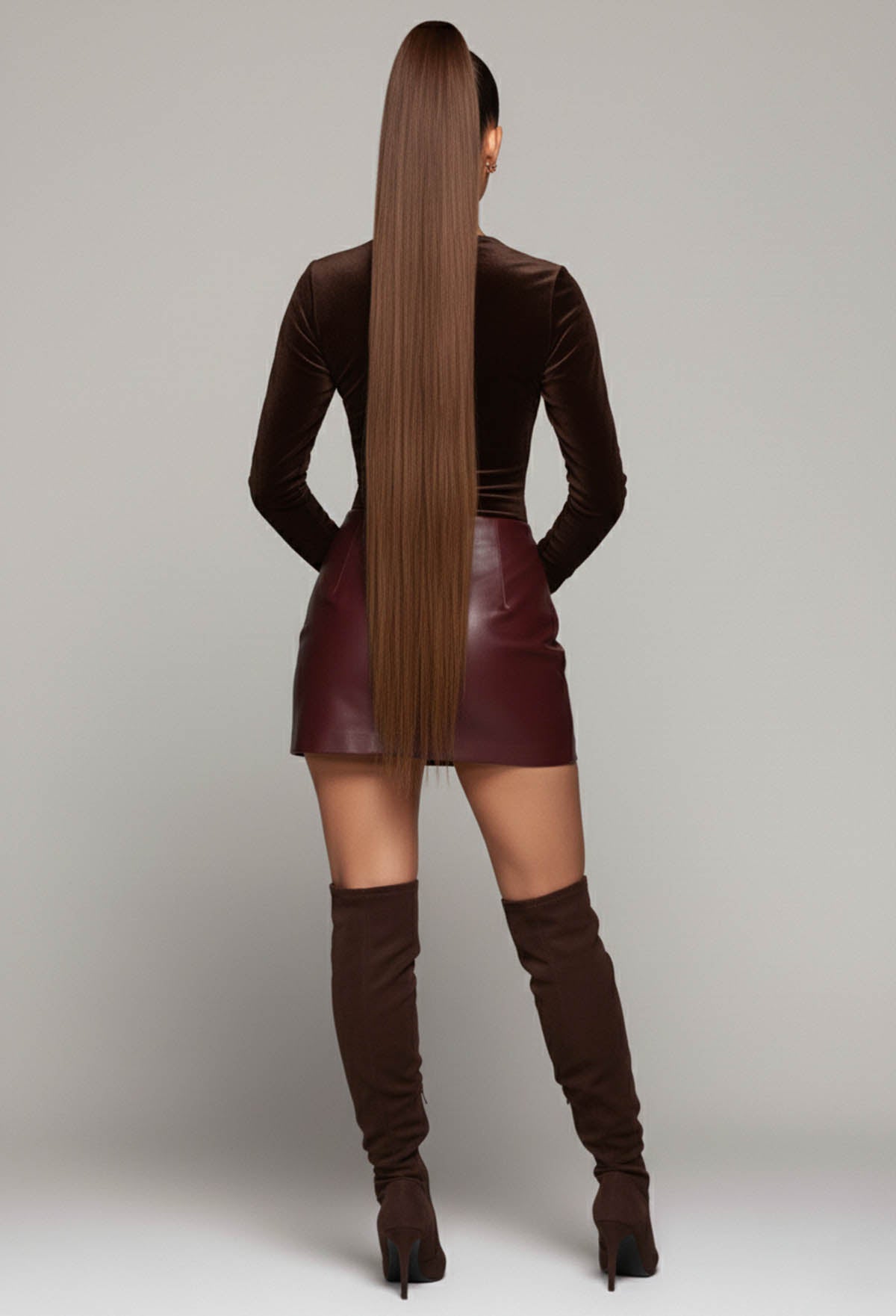 Heart Of Gold Brown Velvet Top With Gold Buckles