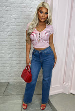 Everyday Angel Red Keyhole Ruched Front Crop Top