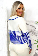 Liberty Blue Stripe Collar Knitted Jumper
