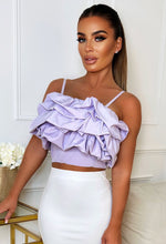 Angelic Mood Lilac Frill Crop Top