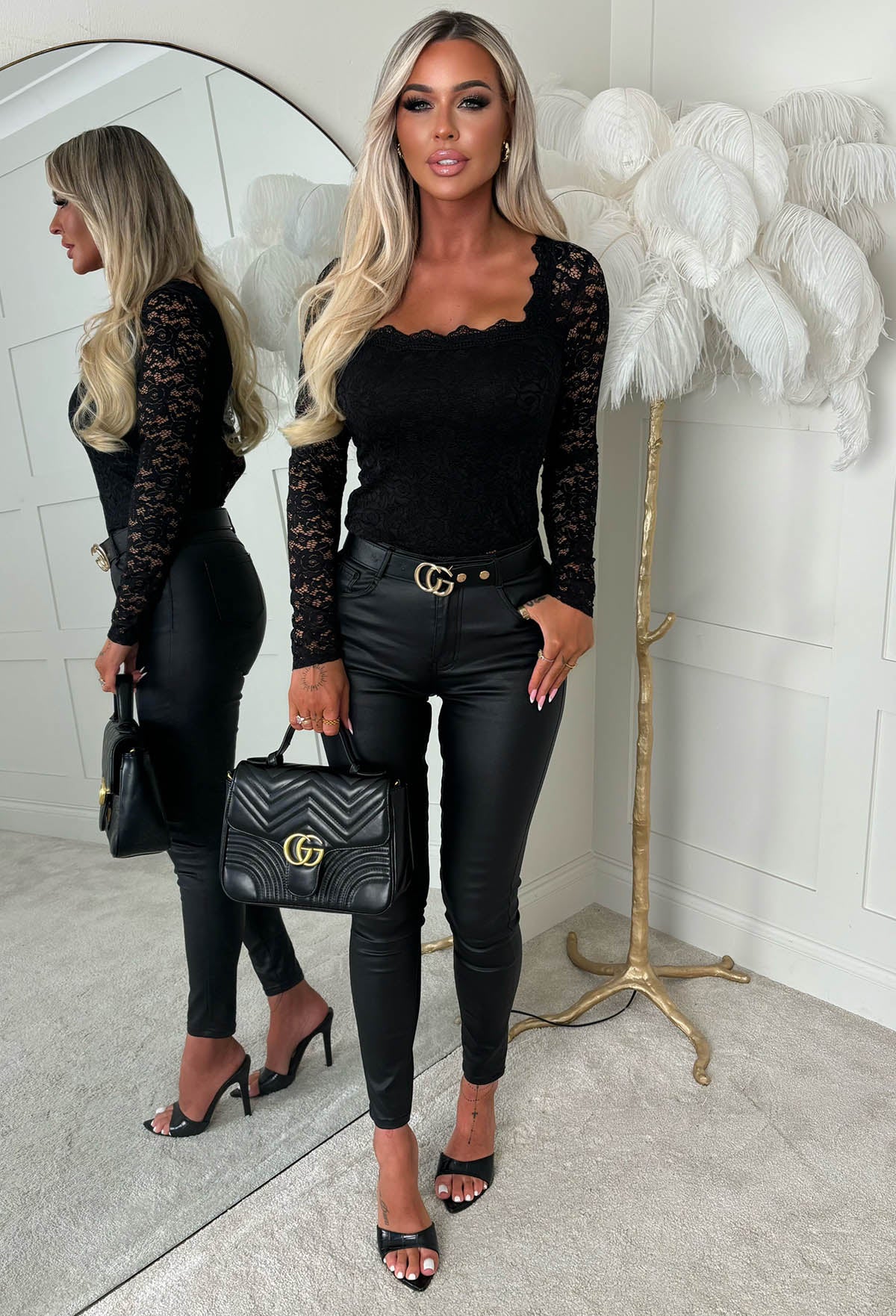 It Girl Energy Black Lace Top